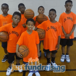 children in the basketball court