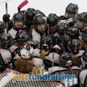 girls hockey team in ice rink