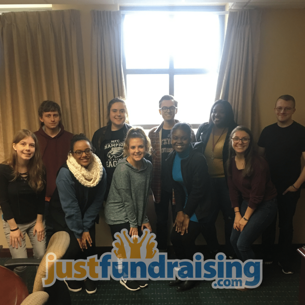 fundraising team in meeting room