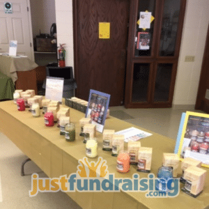 quote candles in table during fundraiser