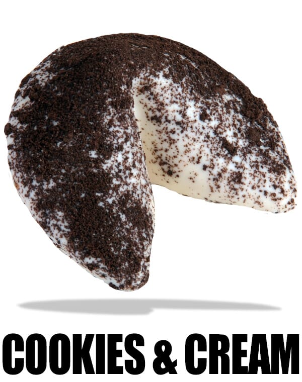 Cookies and creme fortune cookies