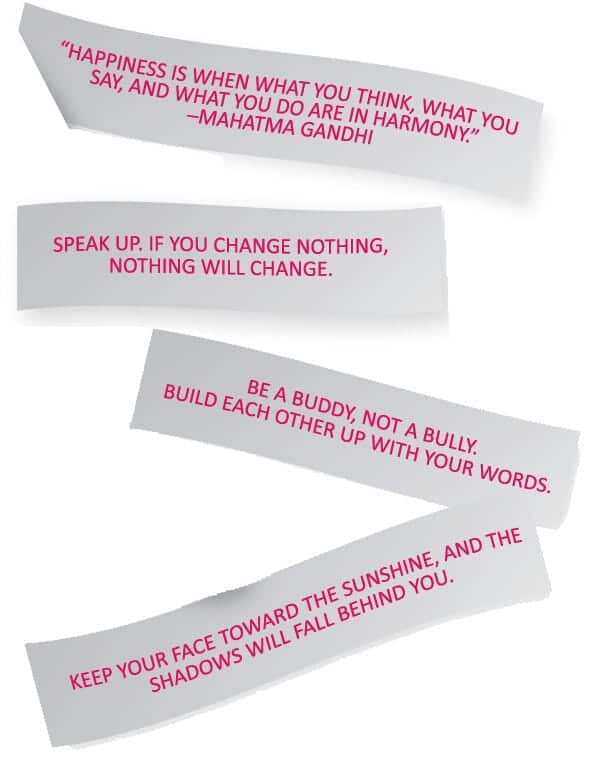 Fortune cookie notes