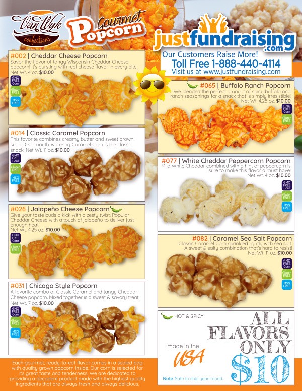 Gourmet Popcorn Fundraising High Quality, Afforable Price