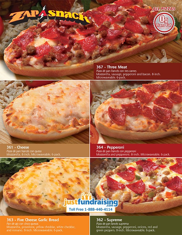 pizza fundraiser snack zap bread justfundraising french takers order