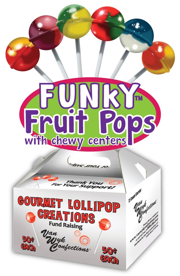 Funky Fruit Pops with Chewy Centers Lollipops Candy Fundraisers